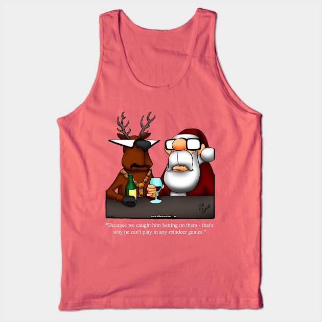 Funny Christmas Holiday Reindeer Cartoon Tank Top by abbottcartoons